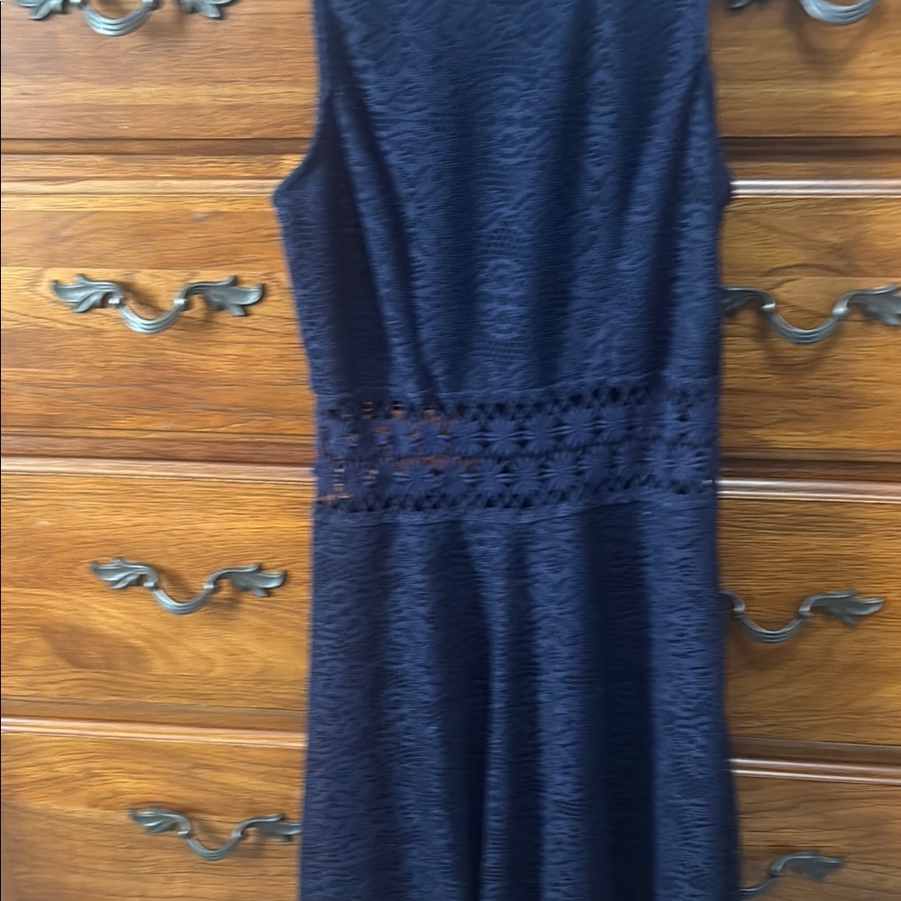 Elegant Navy Lace Dress